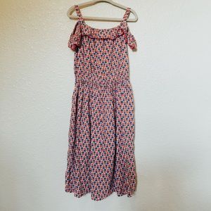 SOLD 6 Cater’s Floral Dress with Off The Shoulder Faux Sleeves